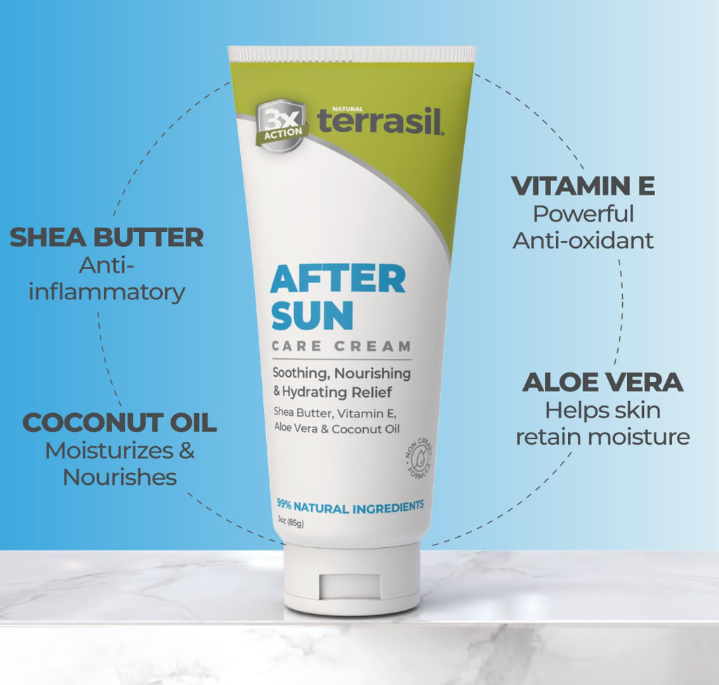 Nourishing natural after-sun lotion with shea butter and coconut oil