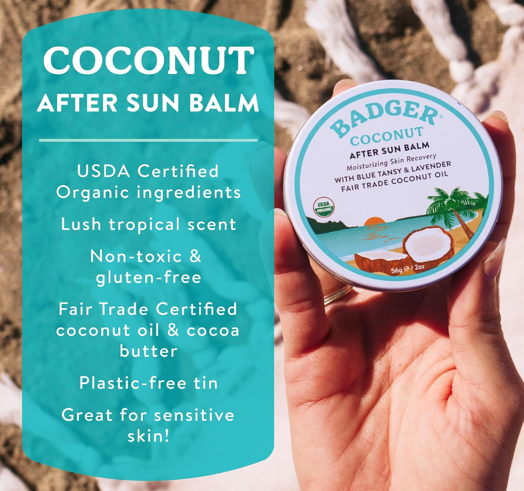 organic coconut after sun balm in zero-waste plastic-free tin