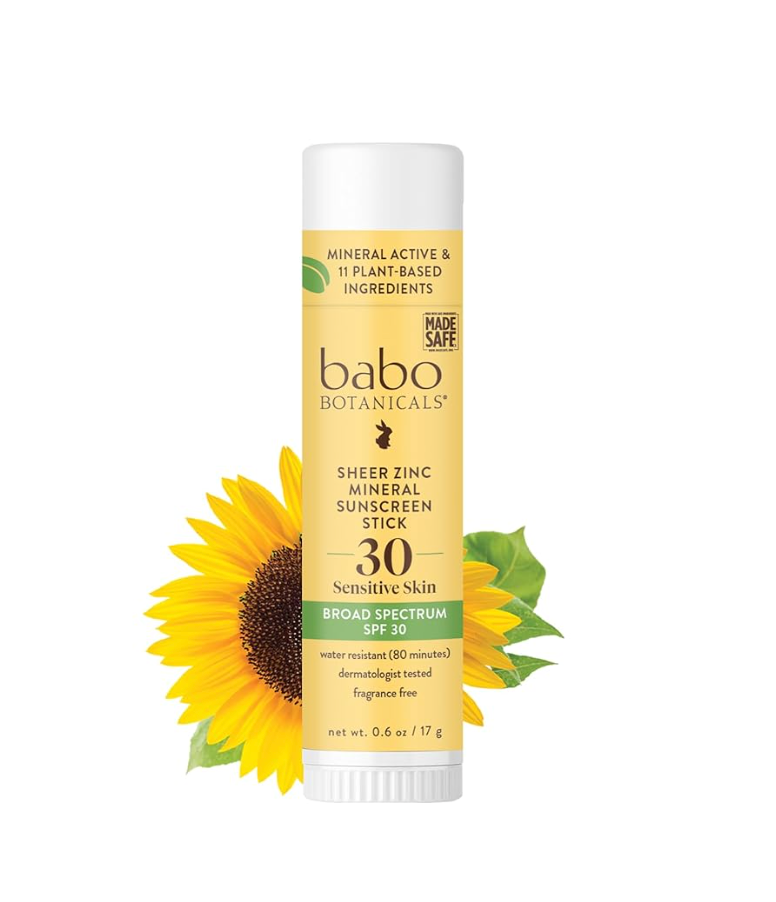 Unscented mineral zinc sunscreen stick for toddlers and sensitive skin