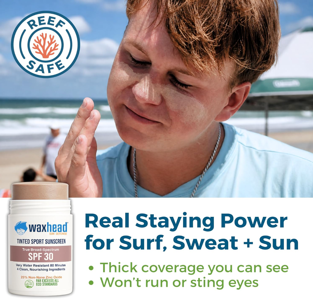 4-ingredient tinted mineral surf sunscreen stick for water sports