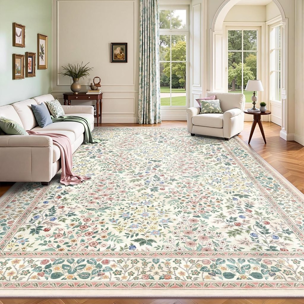 OEKO-TEX certified non-toxic soft pink nursery area rug