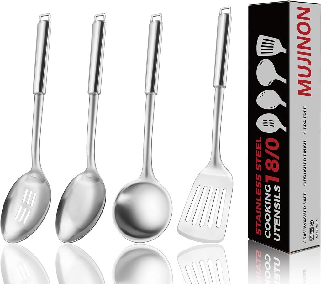 Mujinon 18/0 nickel-free stainless steel cooking utensils set